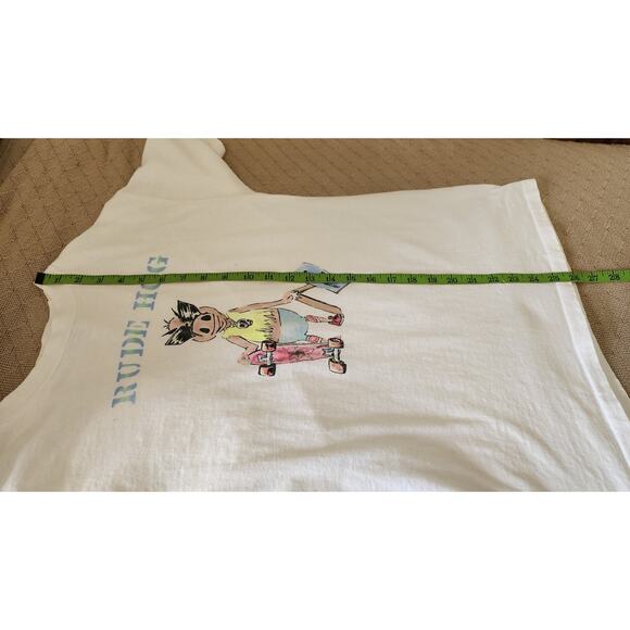 Vintage 1990 White Short Sleeve Rude Hog No Skateboarding T-shirt Men's L 42-44 - Picture 6 of 9